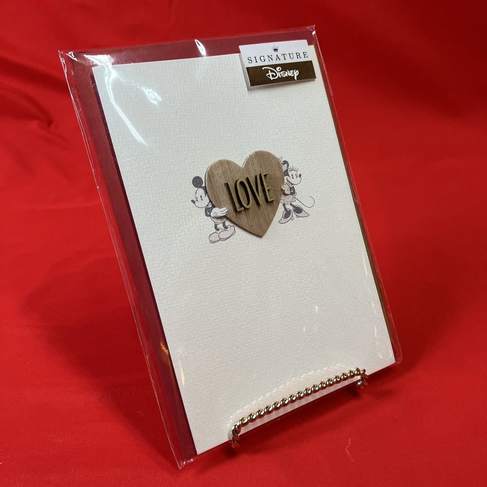 Hallmark Signature Valentine's Day 3D Card /‎ Env. Disney Mickey & Minnie / Cute